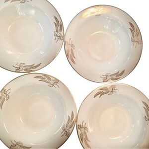 Lifetime China Prairie Gold Dessert Bowls Semi-vitreous Wheat USA Set Of 4